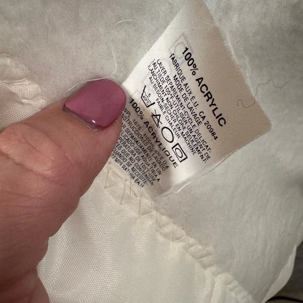 Vintage Satin Trim Baby Blanket Kids OS Fleece White Nursery USA Made Carters 90